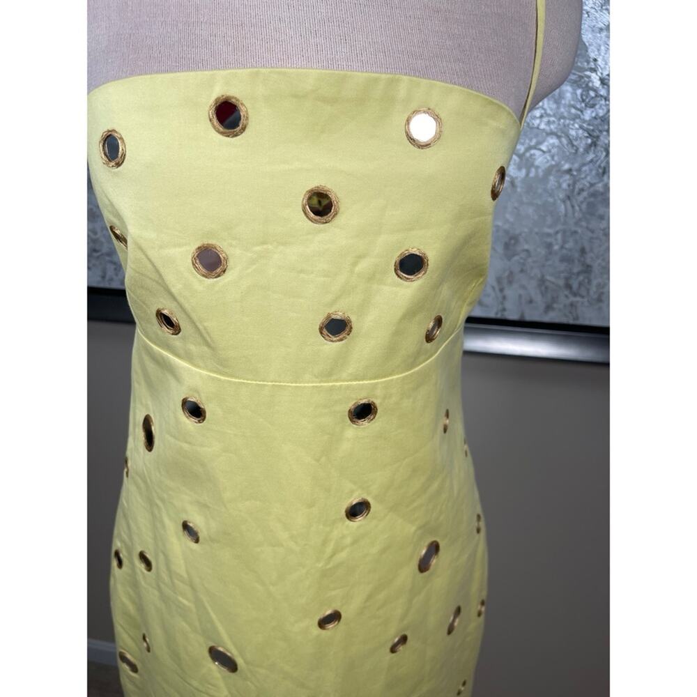 ALEXIS Malia Mirror Sequin Embellished Polkadot Yellow Midi Dress Size Medium - Picture 4 of 10